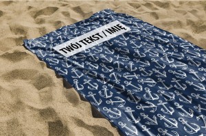 RĘCZNIK Kotwice z twoim dowolnym tekstem 150x75cm 032I