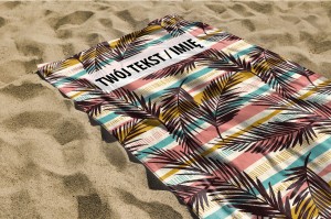 RĘCZNIK Liście palmy z twoim dowolnym tekstem 100x50cm 042C