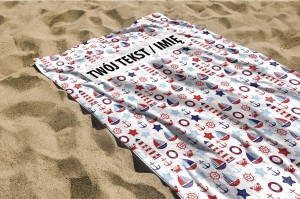 RĘCZNIK Morskie opowieści z twoim dowolnym tekstem 130x70cm 048E