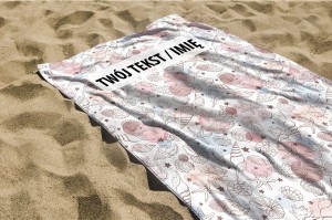 RĘCZNIK Muszelki z twoim dowolnym tekstem 100x75cm 049D