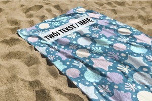 RĘCZNIK Muszle i rozgwiazdy z twoim dowolnym tekstem 150x75cm 050I