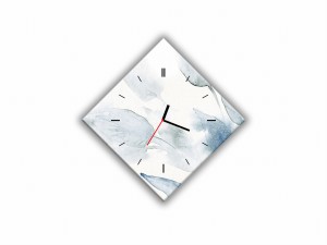 ZEGAR SZKLANY ROMB - Niebieska roślina