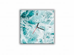 ZEGAR SZKLANY KWADRATOWY - Ocean