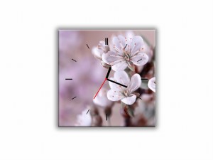 ZEGAR SZKLANY KWADRATOWY - Orchidea