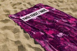 RĘCZNIK Różowe plamy z twoim dowolnym tekstem 150x70cm 097H