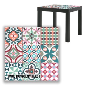 BLAT SZKLANY IKEA LACK Kolorowa mozaika z Twoim napisem 55x55cm 074b