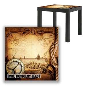 BLAT SZKLANY IKEA LACK Kompas i lina z Twoim napisem 55x55cm 078b