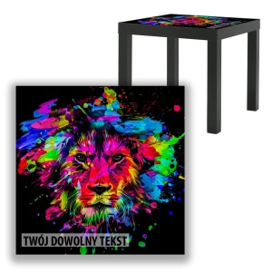 BLAT SZKLANY IKEA LACK Lew z Twoim napisem 55x55cm 085b