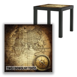 BLAT SZKLANY IKEA LACK Mapa z Twoim napisem 55x55cm 088b