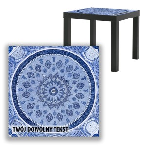 BLAT SZKLANY IKEA LACK Niebieska mozaika z Twoim napisem 55x55cm 090b