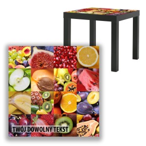 BLAT SZKLANY IKEA LACK Owoce z Twoim napisem 55x55cm 092b