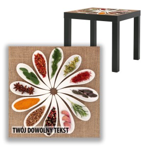 BLAT SZKLANY IKEA LACK Przyprawy I z Twoim napisem 55x55cm 098b