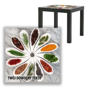BLAT SZKLANY IKEA LACK Przyprawy II z Twoim napisem 55x55cm 099b