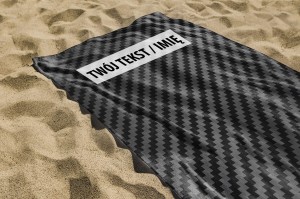 RĘCZNIK Zygzaki z twoim dowolnym tekstem 100x50 105C