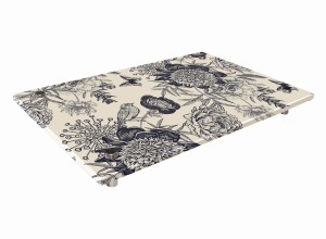 SZKLANA DESKA KUCHENNA 8MM - Czarne kwiaty