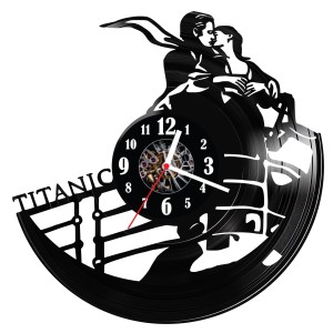 Zegar ścienny z płyty winylowej do salonu kuchni sypialni Titanic 53.14