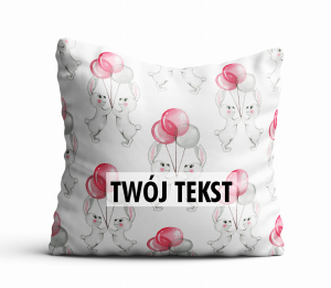 Poduszka DZIECIĘCA z Twoim napisem PD14 króliczki z balonami