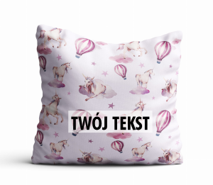 Poduszka DZIECIĘCA z Twoim napisem PD15 jednorożce