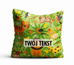 Poduszka DZIECIĘCA z Twoim napisem PD19 zwierzęta w dżungli