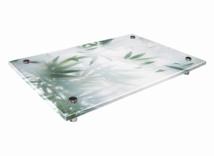 SZKLANA DESKA KUCHENNA 8MM - Zamglone liście