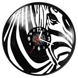 Zegar ścienny z płyty winylowej do salonu kuchni sypialni Zebra 142.14