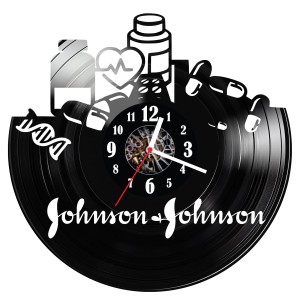 Zegar ścienny z płyty winylowej Johnson and Johnson 166.14