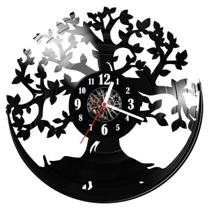 Zegar ścienny z płyty winylowej Drzewo 245.14