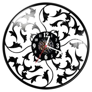 Zegar ścienny z płyty winylowej Rośliny 501.14