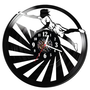 Zegar ścienny z płyty winylowej do salonu kuchni sypialni Frisbee 287.14