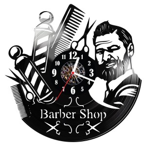 Zegar ścienny z płyty winylowej Barber shop 298.14 