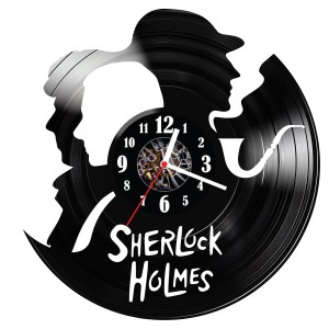 Zegar ścienny z płyty winylowej Sherlock Holmes 474.14