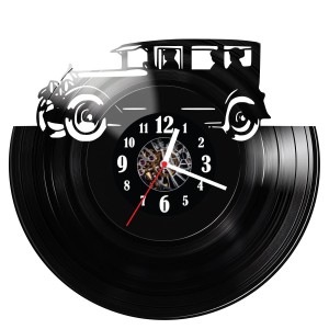 Zegar ścienny z płyty winylowej Stary samochód 410.14