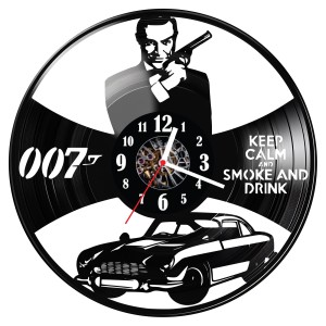Zegar ścienny z płyty winylowej James Bond 435.14