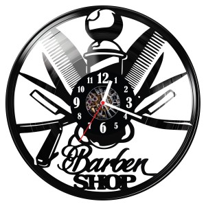 Zegar ścienny z płyty winylowej Barber shop 317.14 
