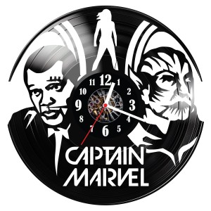 Zegar ścienny z płyty winylowej Kapitan Marvel 332.14  