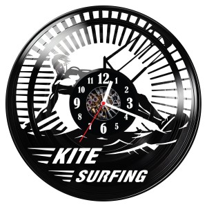 Zegar ścienny z płyty winylowej Kite surfing 340.14 