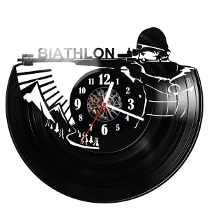Zegar ścienny z płyty winylowej Biathlon 343.14 