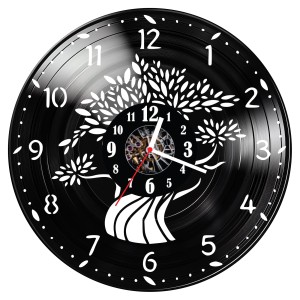 Zegar ścienny z płyty winylowej Drzewo 348.14 