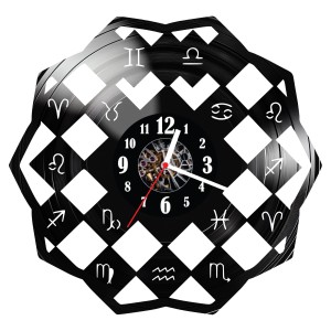 Zegar ścienny z płyty winylowej Znaki zodiaku 349.14 