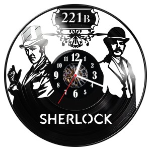 Zegar ścienny z płyty winylowej Sherlock Holmes 535.14