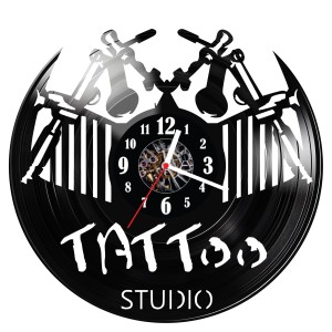 Zegar ścienny z płyty winylowej Studio Tatuażu 541.14