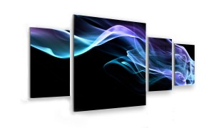 OBRAZ NA SZKLE 4-CZĘŚCIOWY - TYP D - Abstrakcja niebieska