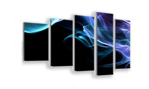 OBRAZ NA SZKLE 5-CZĘŚCIOWY - TYP F - Abstrakcja niebieska 