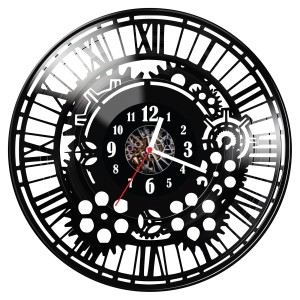 Zegar ścienny z płyty winylowej Mechanizm 601.14