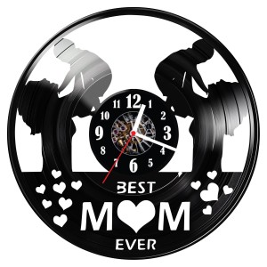 Zegar ścienny z płyty winylowej Best mum ever 718.14
