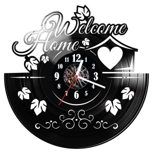 Zegar ścienny z płyty winylowej Welcome Home  750.14
