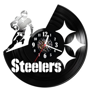 Zegar ścienny z płyty winylowej Pittsburgh Steelers 952.14
