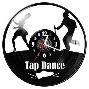Zegar ścienny z płyty winylowej Tap dance 990.14
