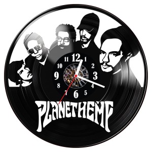 Zegar ścienny z płyty winylowej Planet Hemp 1100.14
