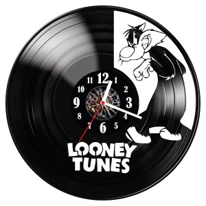 Zegar ścienny z płyty winylowej Looney Tunes 1153.14